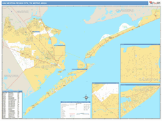 Galveston-Texas City Metro Area Digital Map Basic Style